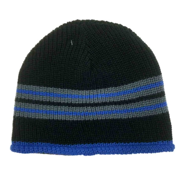 Ben Berger Boys Reversible Blue Black Knit Beanie Cammo Fleece Stocking Cap Hat Ben Berger Boys Reversible Blue Black Knit Beanie Cammo Fleece Stocking Cap Hat